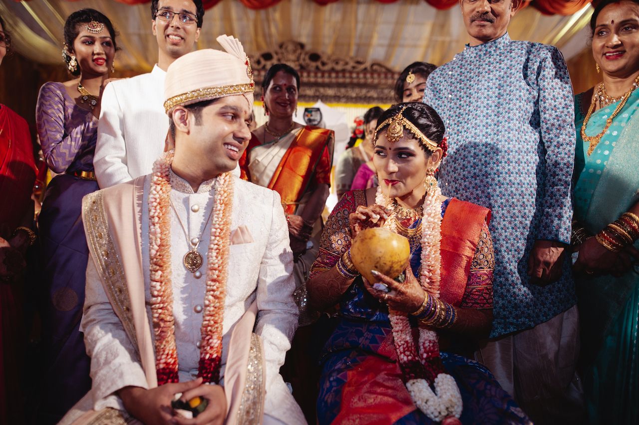 Traditional Mangalorean Wedding With The Bride In A Royal Blue ...