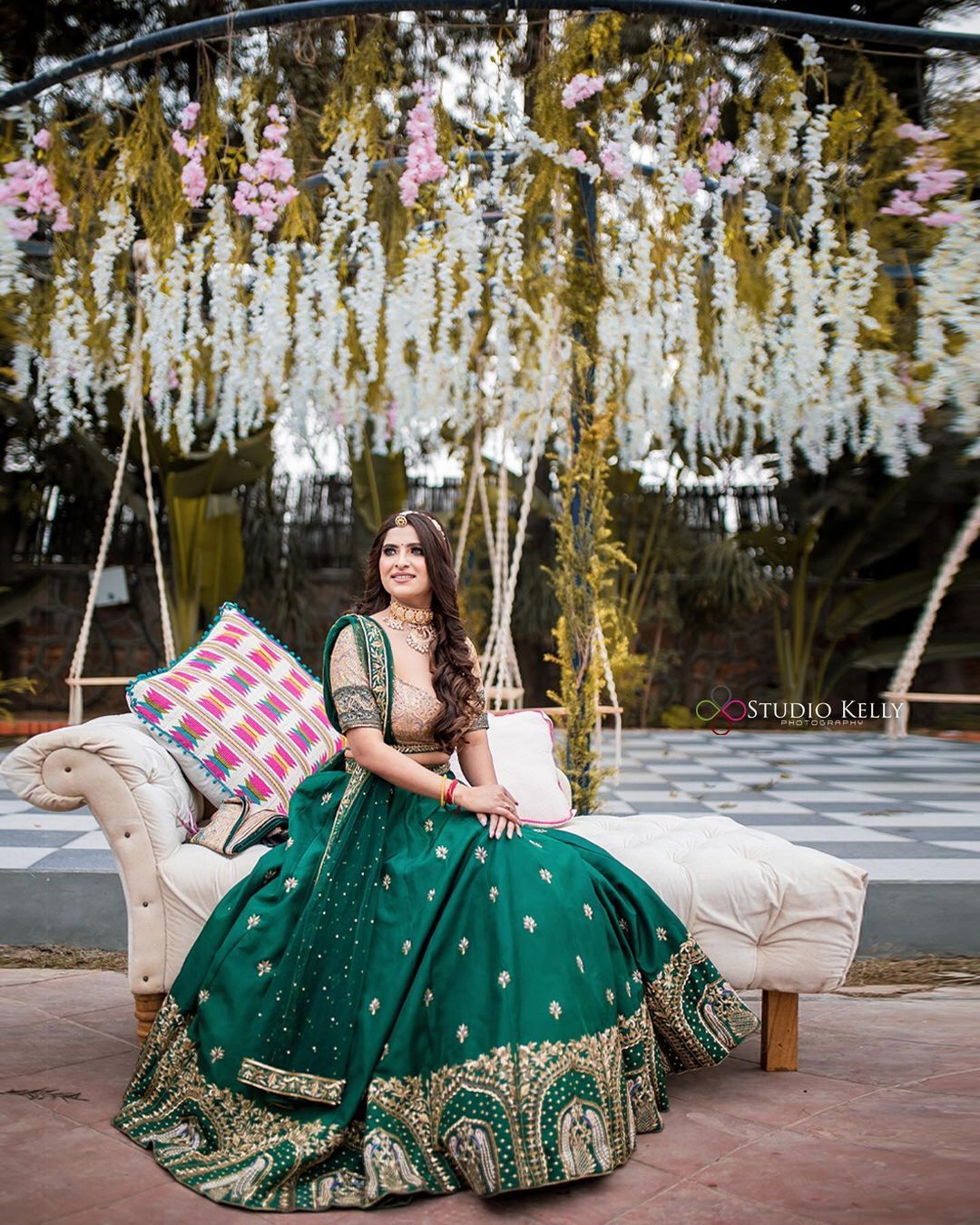 The Prettiest Deep Green Mehendi Lehengas We Spotted On Real Brides