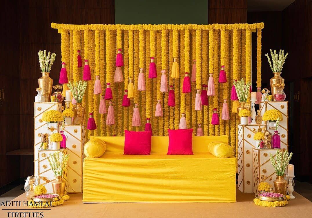 We re Obsessed With These Sunshine Themed Haldi Decor Ideas WedMeGood