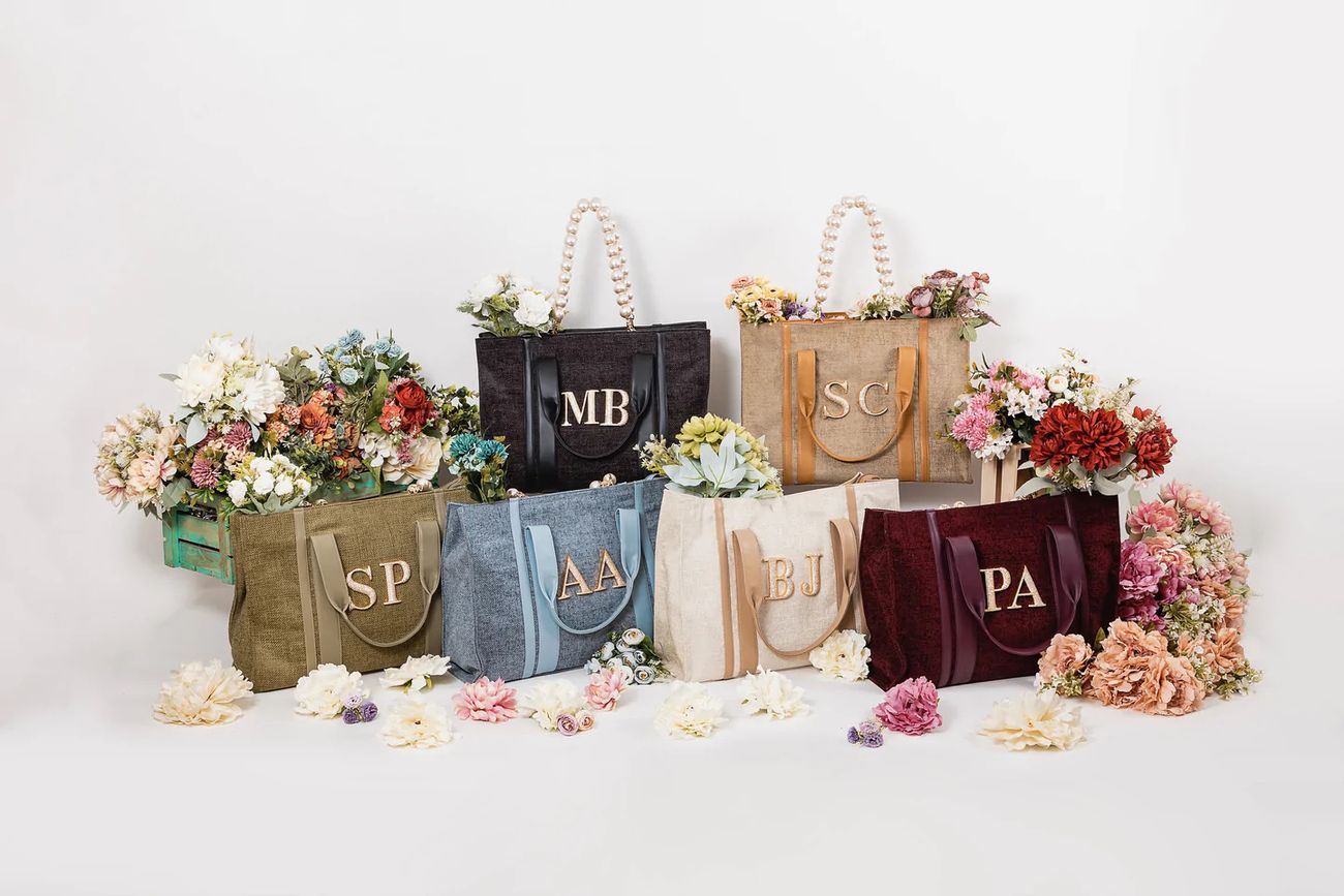 hand bags or tote bags are a great idea for bachelorette merchandise