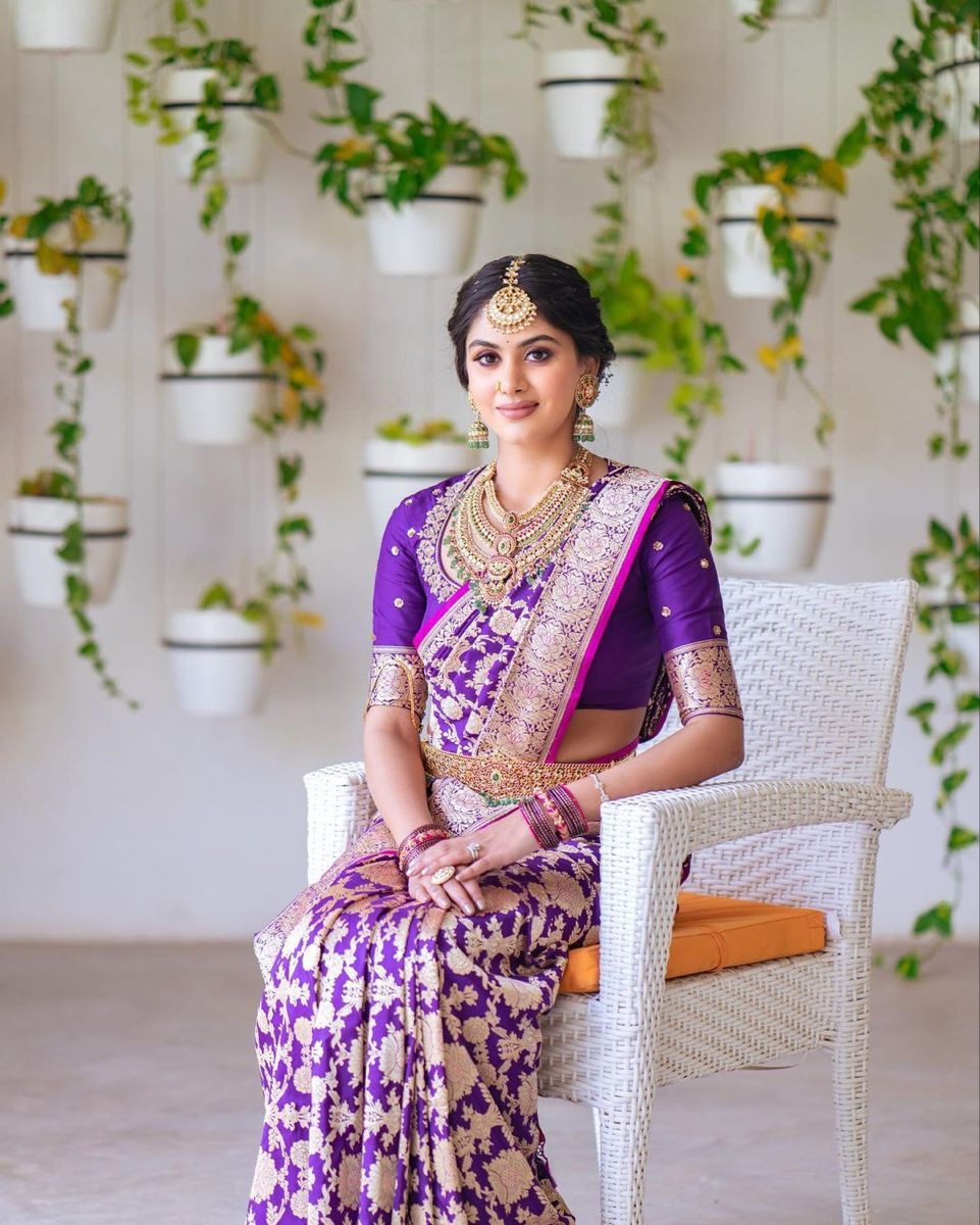 Stunning Aubergine Outfits We Spotted South Indian Brides In! | WedMeGood