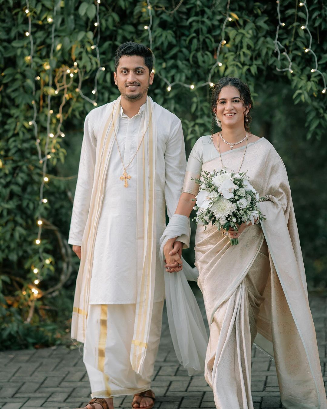 christian bride in saree