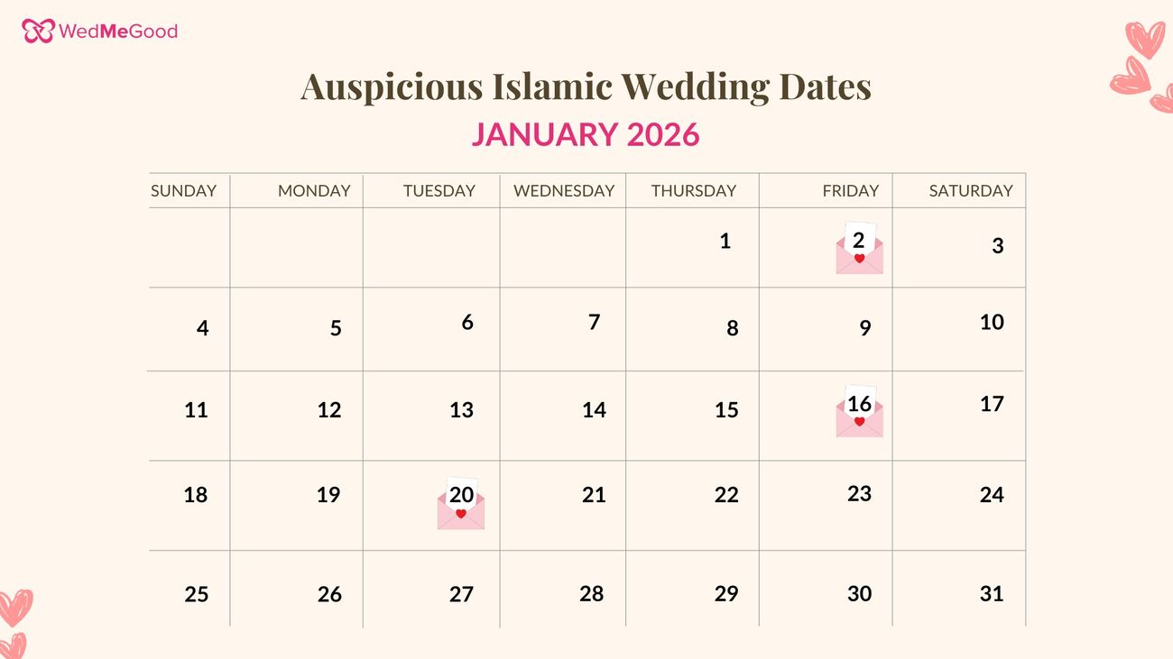 Islamic wedding dates January 2026