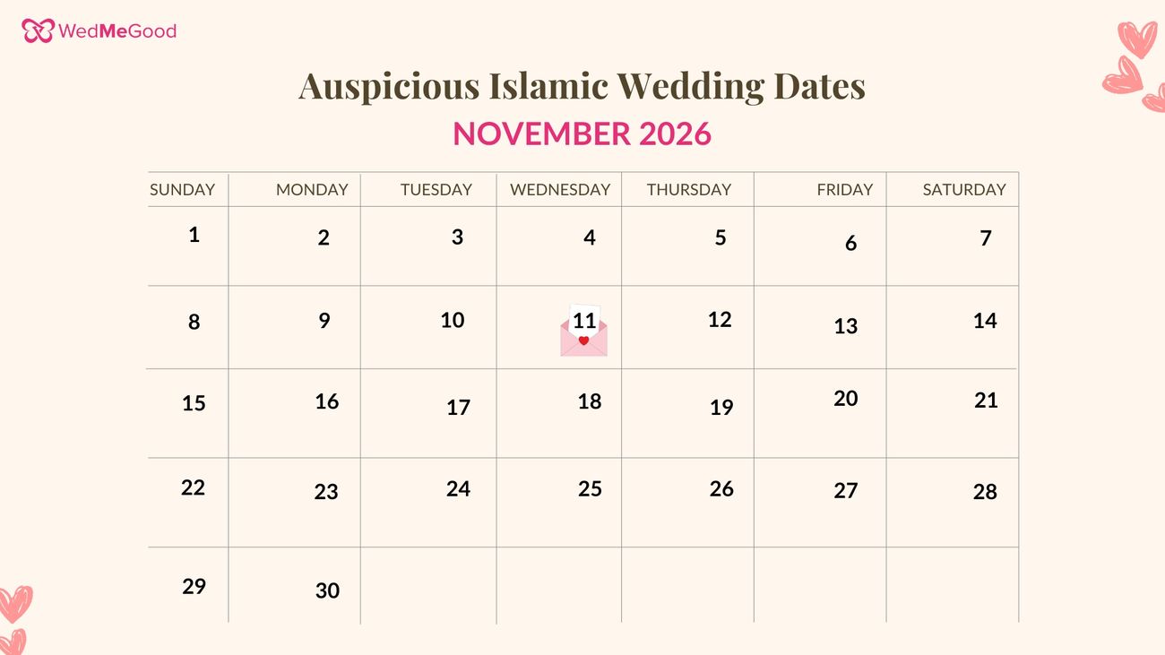 Islamic wedding dates 2026