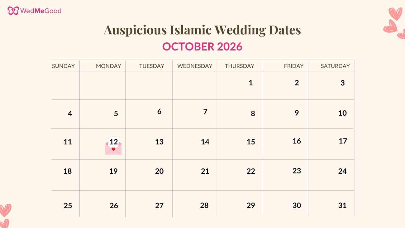 Islamic wedding dates 2026