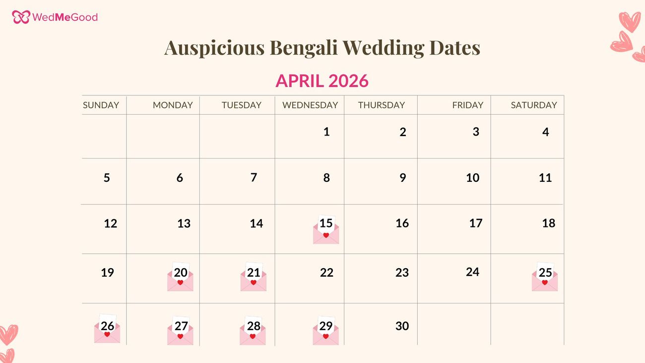 popular bengali wedding dates 2026