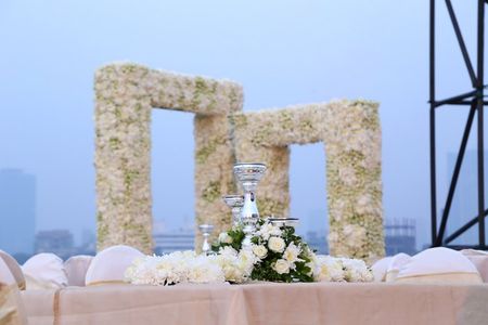 White and gold wedding at the Turf Club, Mumbai