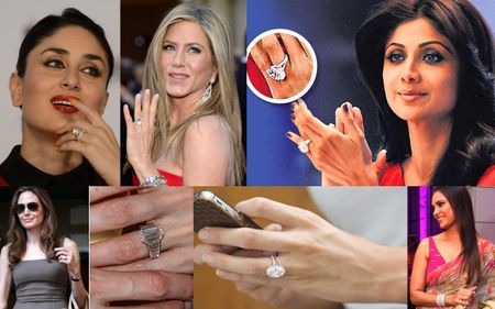 Princess-Cuts And Platinum - Best Hollywood & Bollywood Engagement Rings To Gawk At!