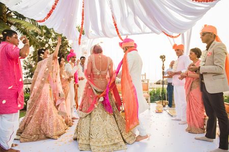 Beautiful Goa Wedding With a Pastel Bride And Her Chic Wardrobe!