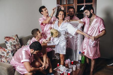 This Bride Had No Girlfriends, So She Had a Pre-Wedding Bridal Shoot With Her Boys! *And It's Super Cute!