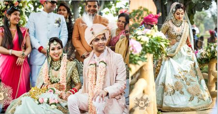 Gorgeous Delhi Wedding With A Bride In An Offbeat Lehenga Colour!