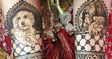 One Bride Got Her Puppy Put In Her Mehendi & We Are Obsessed