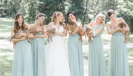 Trending : Bridesmaids Are Now Holding Puppies Instead Of Floral Bouquets