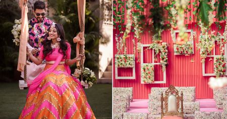 Chic Delhi Wedding With The Most Beautiful Candy Colored Mehendi !