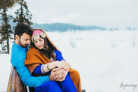 This Couple Had A Pre-Wedding Shoot Amidst Kashmiri Snowfall & The Pictures Are Gorgeous!