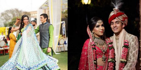 A Cool Delhi Wedding With The Couple In Coordinated Outfits