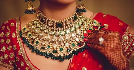 Contrasting Jewellery Ideas To Pair & Wear With Your Red Lehenga!