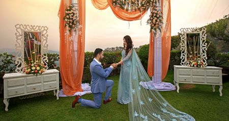 A Dreamy Engagement In The Hills With A Bride-To-Be In A Gorgeous Powder Blue Outfit