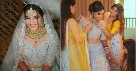 A Beachside Goa Wedding With A Bride In A Refreshing Pastel Blue Lehenga