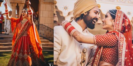 A Stunning Day Wedding With A Bride In A Ravishing Red Lehenga