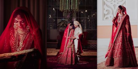 A Stunning Delhi Wedding With The Bride In A Ravishing Red Lehenga
