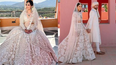 Stunning Blush/ Nude Bridal Lehengas That Are A Feast For The Eyes