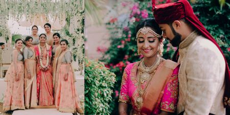 A Contemporary Bangalore Wedding With Stunning Floral Decor & A Bride In Pink Kanjeevaram