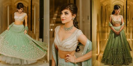 An Intimate Delhi Engagement With The Bride In A Stunning Apple Green Lehenga