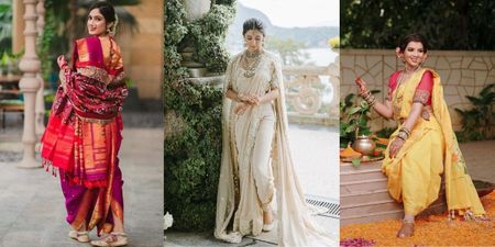 Lovely Nauvari Sarees On Maharashtrian Brides That We Loved!