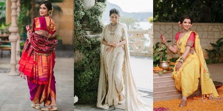 Lovely Nauvari Sarees On Maharashtrian Brides That We Loved!