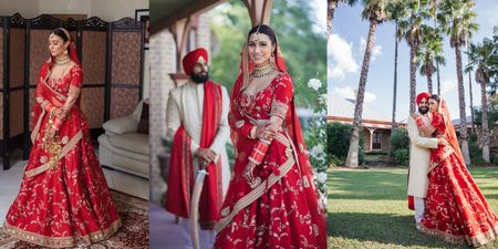 A Beautiful Day Wedding With The Bride In A Ravishing Red Lehenga