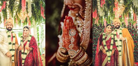 Glamorous Home Wedding With The Bride In A Striking Red Saree