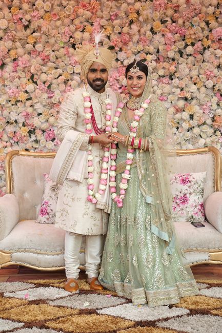 Glam Hometown Wedding With The Bride In A Shimmery Mint Lehenga!