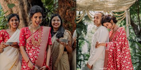 A Close-knit Bangalore Wedding With A Bride In Red Banarsi Saree!
