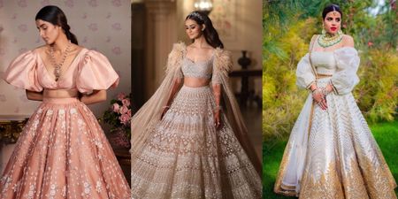 Edgy Lehengas With Poufy Sleeves To Make A Statement On Your Intimate Roka Or Engagement!