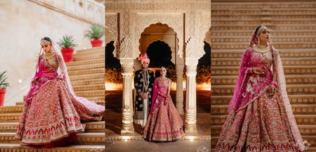 Royal Jaisalmer Wedding With A Dusty Pink Bridal Lehenga