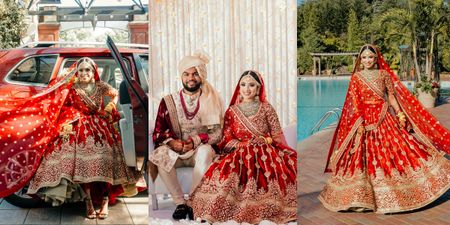 Modern New York Nikaah With The Bride In A Glam Red Sabyasachi