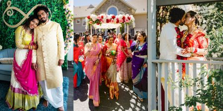 Glam Telugu Wedding In The US With Delightful Bridal Looks