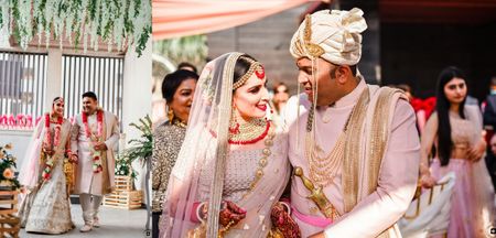 A 50 People Delhi Wedding With A Coordinated Couple In Ivory!