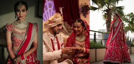 Minimal Delhi Wedding With A Gorgeous Amaranth Red Lehenga