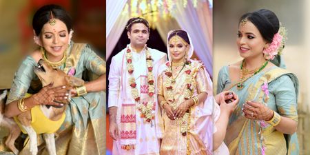 A Cross-Culture Home Wedding With A Bride Who Wore Pretty Mekhela Chadors