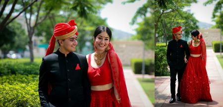 Adorable Home Wedding With A Bright Red Bridal Lehenga