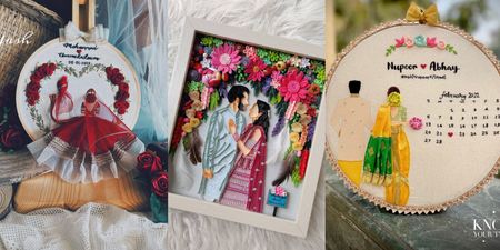 These Gorgeous Quill & Hoop-Art-Portraits Can Make For The Best Wedding Favors!