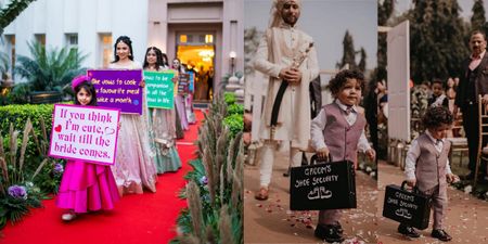 Bridesmaids Carrying Signage Can Easily Take Your Bridal Entry A Notch Up
