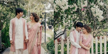 Dreamy Engagement In The Lap Of Nature With Simple Outfits & Elegant Decor!