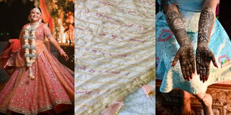 This Bride DIY-ed Her Entry Chaadar & Lehenga With Hand-Painted Promises & Family Wishes