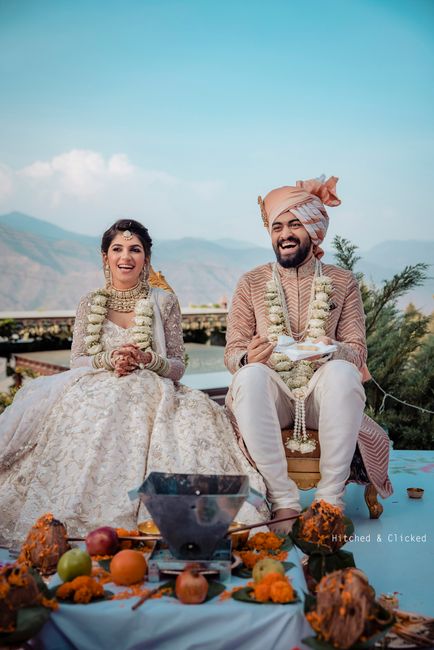 Misty Mussoorie Wedding With The Bride In A Self-Designed White Lehenga