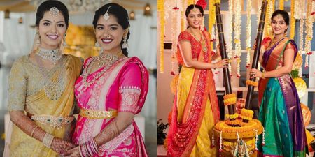 South Indian Bride & Bridesmaid Duos In Vivid Hues