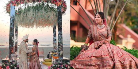 Grand Goa Beach Wedding With The Prettiest Mandap & Bridal Outfits