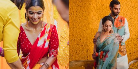 #WMGLoves : Brides Who Wore Vivid Sarees For Their Mehndi/ Haldi